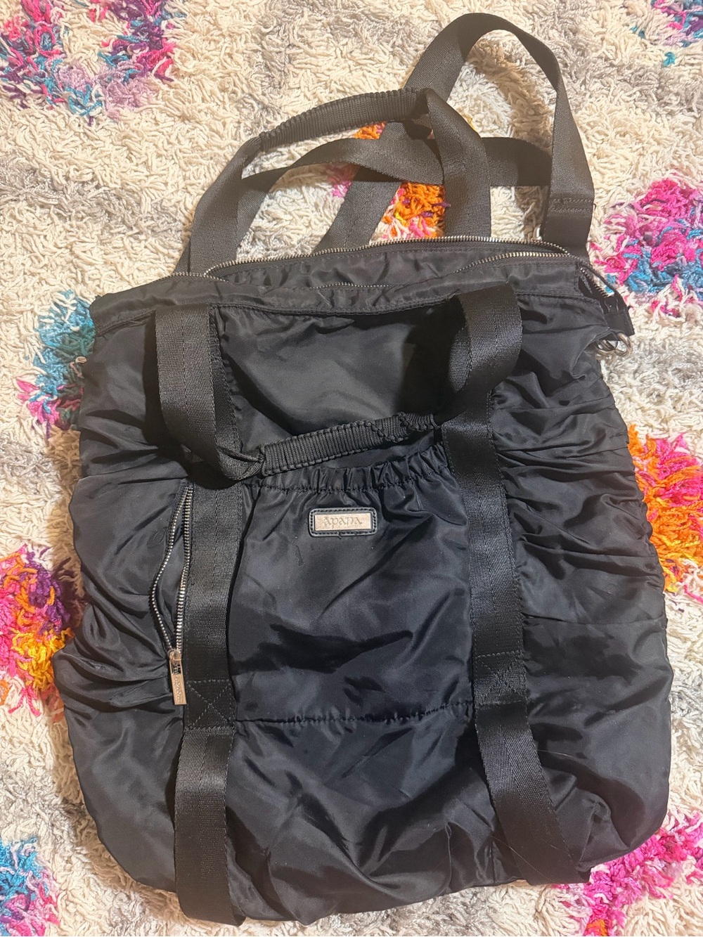Apana Workout Nylon Tote Bag with Dual Straps